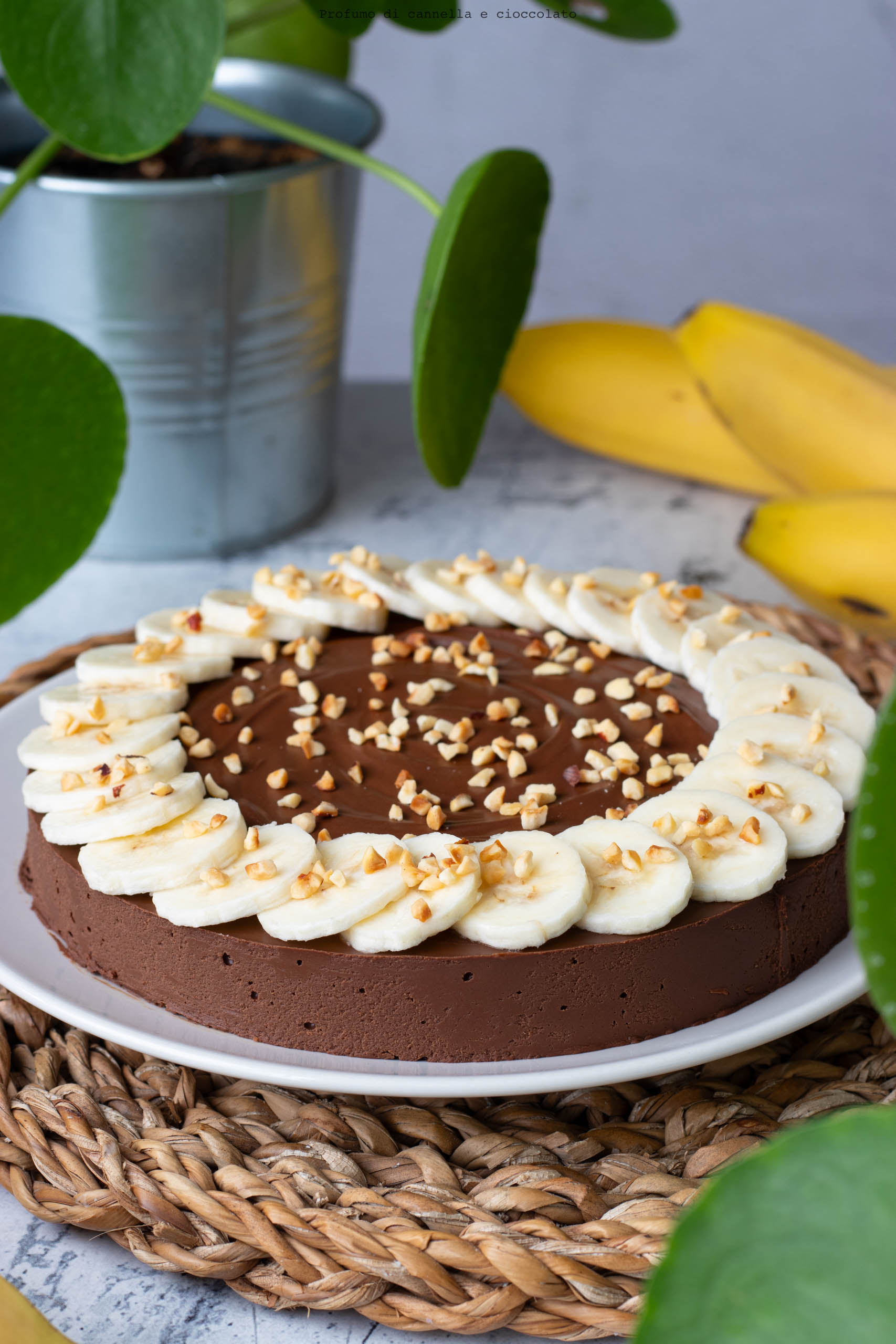 Torta fredda cioccolato e banane